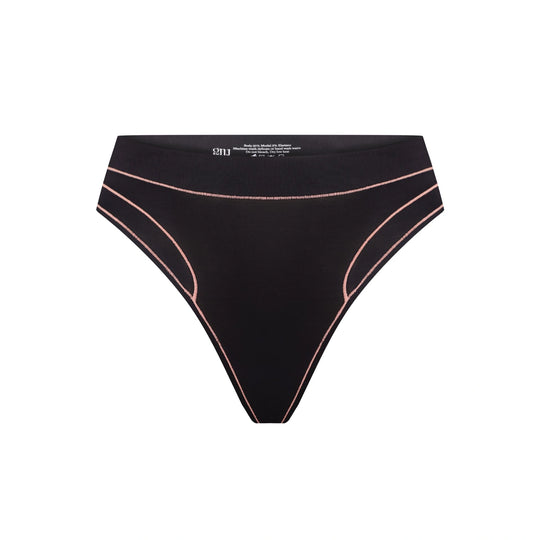 Back of black Smoother Thong – High Waist (Limited), ultra-soft, breathable, and designed for no-show wear.