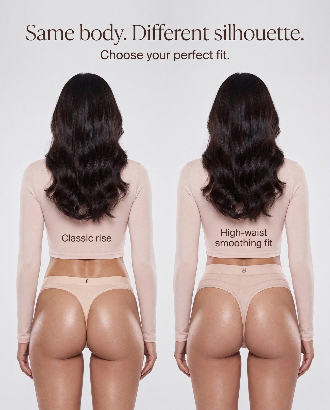 Classic rise vs high-waist — back